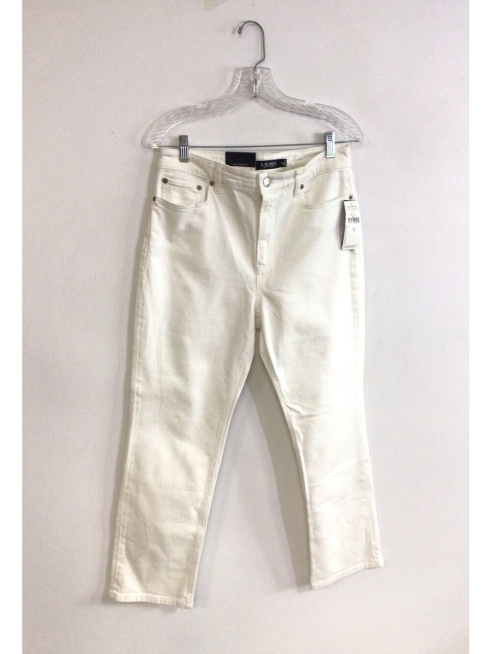 Ralph Lauren Black Label White Jeans Straight Leg Womens 10 New